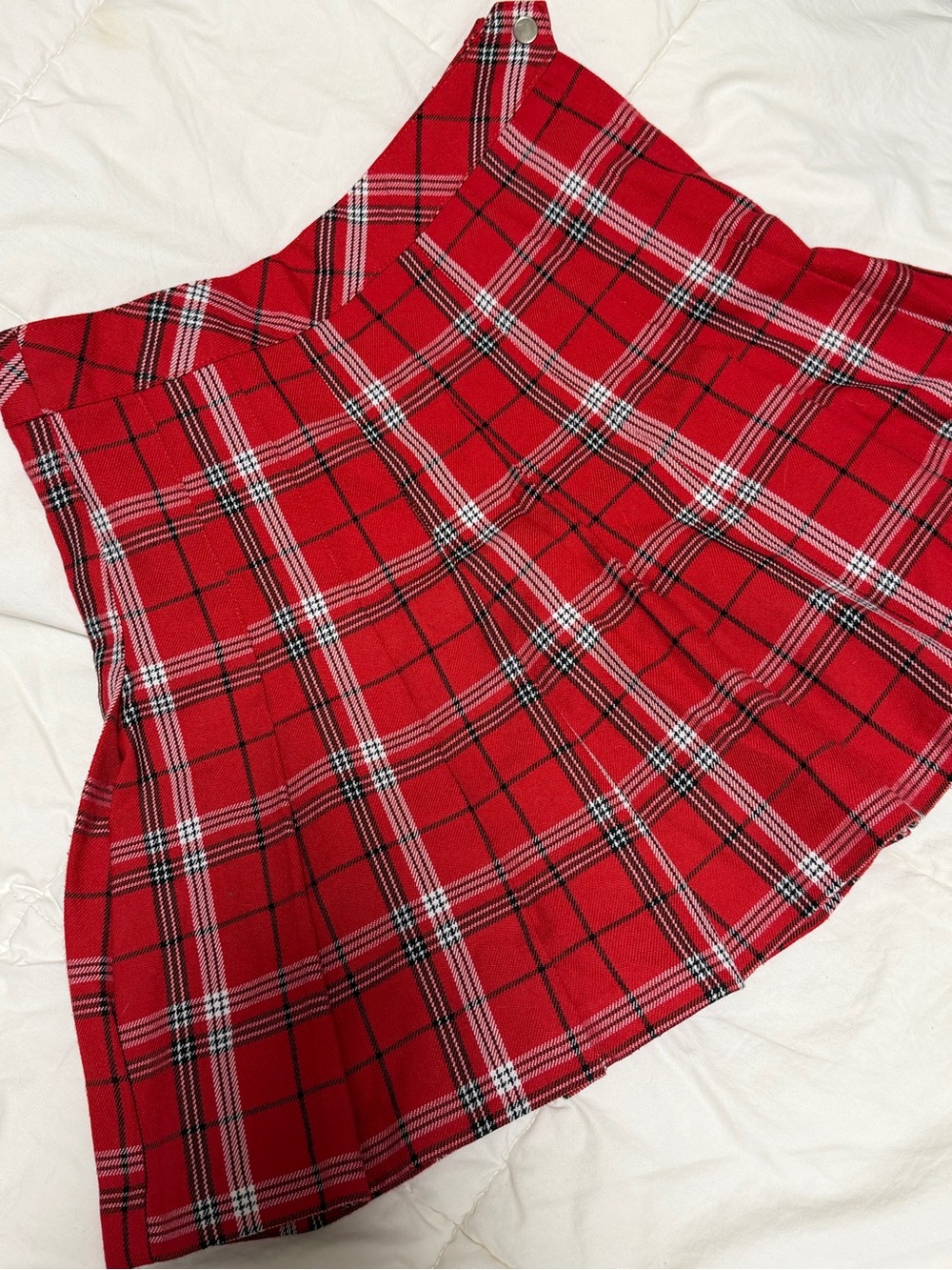 H&M Red Plaid Skater Skirt